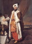 Aved, Jacques-Andre-Joseph Portrait of the Pasha Mehmed Said,Bey of Rovurelia,Ambassador of Sultan Mahmud i at Versailles oil on canvas